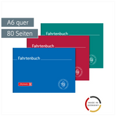 Fahrtenbuch „für Kraftfahrzeuge“ | A6 quer, 80 Seiten, Karton, sortiert