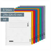 Schnellhefter FACT!plus | A4, Füllhöhe: 10 mm, sortiert, 8 Stück