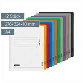 Schnellhefter FACT!plus | A4, Füllhöhe: 10 mm, sortiert, 12 Stück