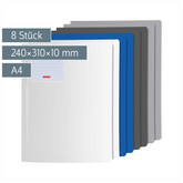 Schnellhefter „Business“ FACT!pp | A4, Füllhöhe: 10 mm, sortiert, 8 Stück