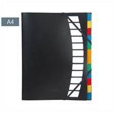 Ordnungsmappe | A4, 12 Fächer, schwarz