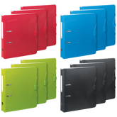 Ordner „WAVE“ Basic | A4, 50 mm, Hebelmechanik mit gummiertem Griff, sortiert, 12 Stück