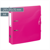 Ordner „WAVE“ Colour Code | A4, 70 mm, Hebelmechanik mit gummiertem Griff, pink