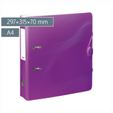 Ordner „WAVE“ Colour Code | A4, 70 mm, Hebelmechanik mit gummiertem Griff, purple
