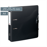 Ordner „WAVE“ Colour Code | A4, 70 mm, Hebelmechanik mit gummiertem Griff, onyx