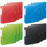 Ordner „WAVE“ Basic | A4, 70 mm, Hebelmechanik mit gummiertem Griff, sortiert, 12 Stück