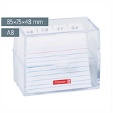 Karteikasten gefüllt | 85×75×48 mm, A8, transparent