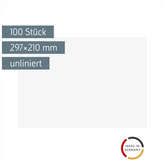 Karteikarten | 297×210 mm, A4, unliniert, weiß, 100 Stück