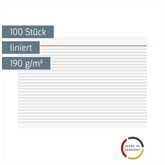 Karteikarten | A4, liniert, weiß, 100 Stück