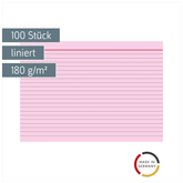 Karteikarten | A5, liniert, rot, 100 Stück