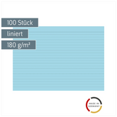 Karteikarten | A5, liniert, blau, 100 Stück
