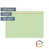 Karteikarten | A5, liniert, grün, 100 Stück