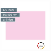 Karteikarten | 148×105 mm, A6, unliniert, rot, 100 Stück