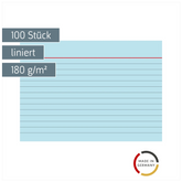 Karteikarten | A6, liniert, blau, 100 Stück