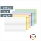 Karteikarten | A6, liniert, sortiert, 100 Stück