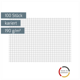 Karteikarten | A6, 5 mm kariert, weiß, 100 Stück