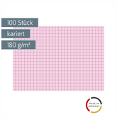 Karteikarten | A6, 5 mm kariert, rot, 100 Stück