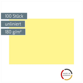 Karteikarten | A7, unliniert, gelb, 100 Stück