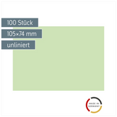 Karteikarten | 105×74 mm, A7, unliniert, grün, 100 Stück