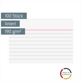 Karteikarten | A7, liniert, weiß, 100 Stück