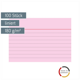 Karteikarten | A7, liniert, rot, 100 Stück