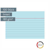 Karteikarten | A7, liniert, blau, 100 Stück