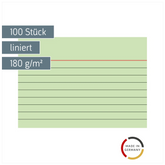 Karteikarten | A7, liniert, grün, 100 Stück