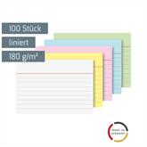 Karteikarten | A7, liniert, sortiert, 100 Stück