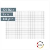 Karteikarten | A7, 5 mm kariert, weiß, 100 Stück