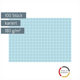 Karteikarten | A7, 5 mm kariert, blau, 100 Stück