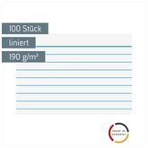 Karteikarten | A8, liniert, weiß, 100 Stück