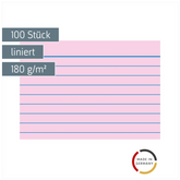 Karteikarten | A8, liniert, rot, 100 Stück