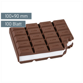 Haftnotizblock „Schoko“ | 100 Blatt, weiß/braun