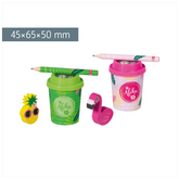 Dosenspitzer mit Bleistift und Radierer „Tropical“ | sortiert