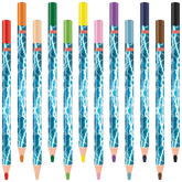 Dicke Buntstifte-Set Ninja Power | Dreikantform, petrol, 12 Stück