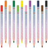 Dicke Buntstifte-Set Magic Butterfly | Dreikantform, rosarot/lila, 12 Stück