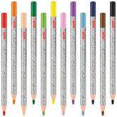 Dicke Buntstifte-Set Happy Hippie | Dreikantform, silber irisierend, 12 Stück