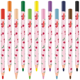 Dicke Buntstifte-Set Fruity Love | Dreikantform, rosa/rot, 12 Stück