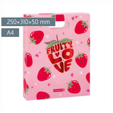 Heftbox Fruity Love | A4, Füllhöhe: 50 mm, rosa/rot