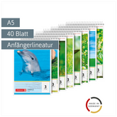 Schulblock | A5, Lineatur 3, 40 Blatt, sortiert