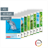 Schulblock | A5, Lineatur 4, 40 Blatt, sortiert