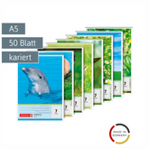 Schulblock gelocht | A5, Lineatur 7, 50 Blatt, sortiert