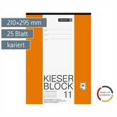 KIESER-Zeichenblock gelocht | A4, kariert, 25 Blatt, weiß