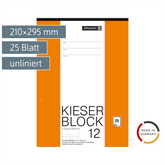 KIESER-Zeichenblock gelocht | A4, unliniert, 25 Blatt, weiß
