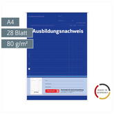 Ausbildungsnachweisblock | A4, 28 Blatt, blau