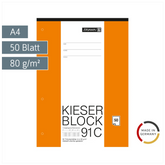 KIESER-Block gelocht | A4, 50 Blatt, mehrfarbig