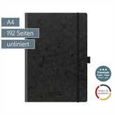 Notizbuch Premium FACT!plus Kladde | A4, unliniert, Gummizugverschluss, schwarz