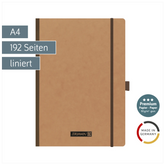 Notizbuch Premium FACT!plus Kladde | A4, liniert, Gummizugverschluss, braun