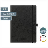 Notizbuch Premium FACT!plus Kladde | A4, liniert, Gummizugverschluss, schwarz