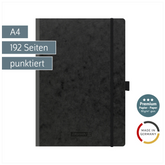 Notizbuch Premium FACT!plus Kladde | A4, punktiert, Gummizugverschluss, schwarz